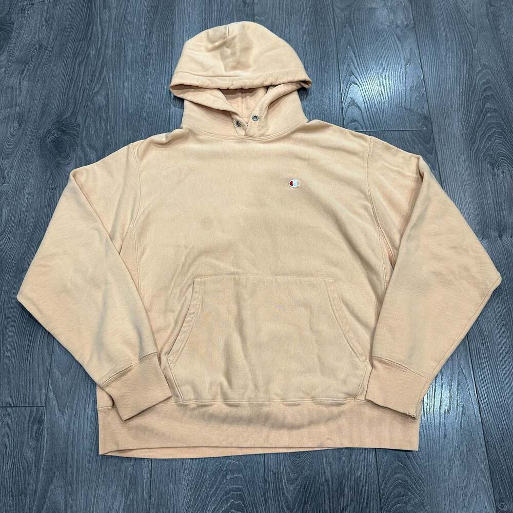 Champion Reverse Weave Pullover Hoodie in Peach  Color - Size L